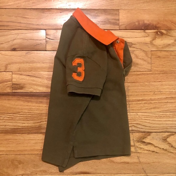 Polo by Ralph Lauren Olive green & orange polo, 2T - Picture 5 of 6